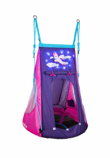 Hojdačka pre deti - Hojdačka hniezdo s LED stanom Hudora Pony 90