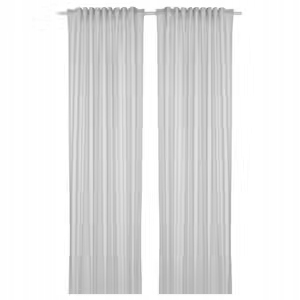 Detské závesy - Ikea Byott Curtain 2 PCS Svetlo šedé pruhy 120x300