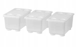IKEA GLIS Sada kontajnerových škatule 3 ks, biela