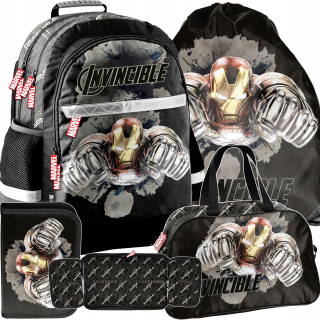 Školský batoh - Iron Man School Backpack Avengers Boys Set
