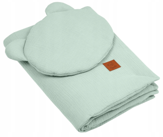 Detský set paplón, vankúš - Infantilo kocyk+Teddy Miślin Mint Cushion
