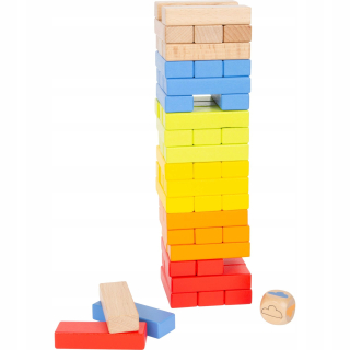 Jenga 27cm drevené podložky farby dúhy 55 ELEM.