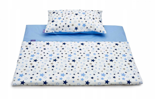 Detský set paplón, vankúš - Posteľná bielizeň v tmavých blokoch 160x200