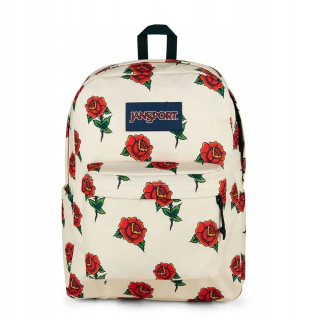 Batoh Jansport School s kvetmi vrecka na fľašu s vodou