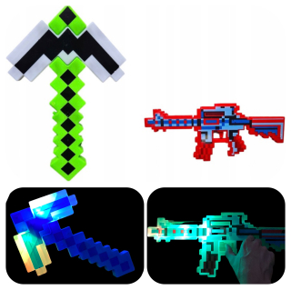 Rifle + Kilof Weapon Minecraft LED Sound Set