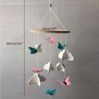CAROUSEL pre lôžka Felt Pink Butterflies