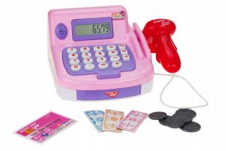 Pokladňa. Fiškálne scanner. Mince kalkulačka