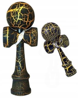 Kendama Japonská drevená hra čierna a zlatá