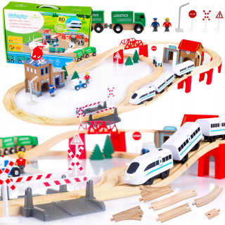 KINDERPLAY drevených železničných VLAK TRACK v batériách