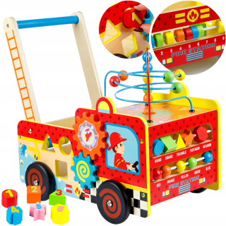 KINDERPLAY WOODEN FIRE sťahovače Ride On triedič