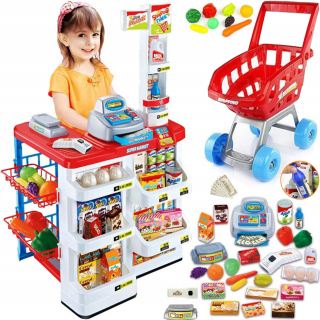 KINDERPLAY SUPERMARKET + KOŠÍK + VÁHA + HOTOVOSŤ + SKENER