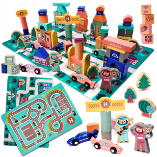 Drevené bloky Educational Racetrack 160el