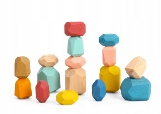 Stavebnica - STONES Montessori drevené kocky / Took TOY