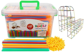 Stavebnica - Bloky štruktúr slamky Sticks CONTAINER 700el
