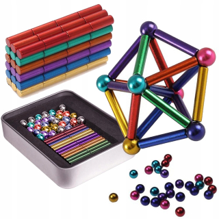Stavebnica - Vankúšiky magnetické guličky 8mm 63 DUHA ELEMENTS