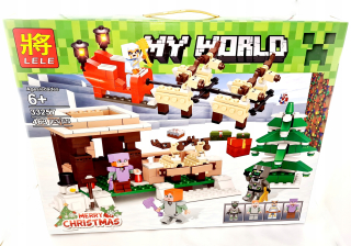 Stavebnica - Minecraft vankúšiky 463 pady Vianoce Santa