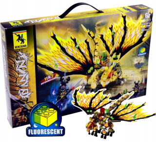 Stavebnica - BLOCKS Ninjago GOLDEN DRAGON 2v1 Fluorescent