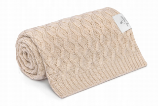 Prikrývka, prehozy na posteľ - 100% merino vinič teplý béžový béžový memi prikrývka