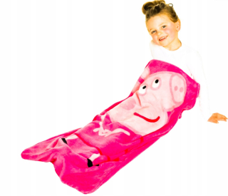 Prikrývka, prehozy na posteľ - Prikrývka pre dievčenské prikrývky peppa ošípané 120x40 cm