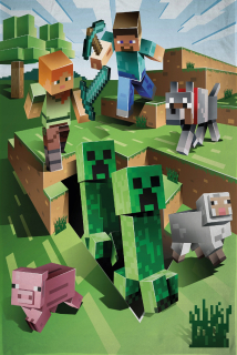 Prikrývka, prehozy na posteľ - Prikrývka polárnej prikrývky 150x100 Minecraft Creative Plaid