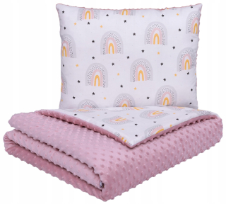 Prikrývka, prehozy na posteľ - Prikrývka predškoláka Minky 100x135 + vankúš