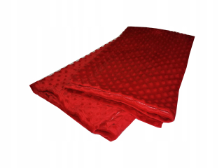 Prikrývka, prehozy na posteľ - Minky prikrývka 80x160 Fleece Balls, Bedspread, Red Plaid