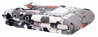 Prikrývka, prehozy na posteľ - Čierna posteľná posteľná pded Plaid Cool Pets 130x170 Dog Dogs Dogs