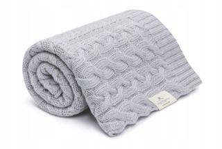 Prikrývka, prehozy na posteľ - Krv krv 100% merino šedá moja memi vlna