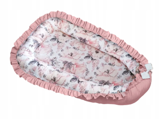 Hniezdo pre bábätko - Cocoon Peonie Dirty Pink Frills hrubý