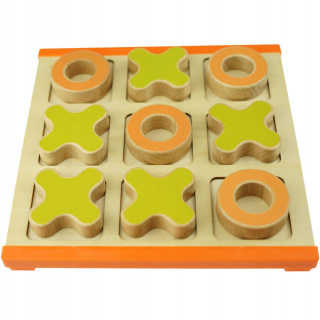 Kruh a kríž puzzle hra Drevená verzia
