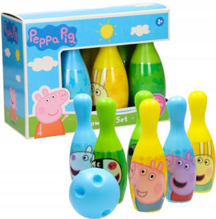 Farebné bowlingové ošípané ošípané Peppa 6 Bowles + Bullet
