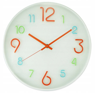 Hodiny do detskej izby - Farebné nástenné hodiny MPM E01.3459,00 FI 29,5 cm