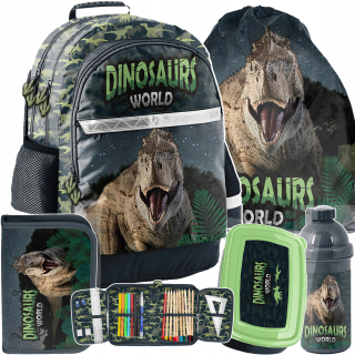 Set 5in1 Tyrannosaur School Backpack dinosaury