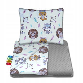 Prikrývka, prehozy na posteľ - Set - Minky 70x50 prikrývka s vankúšom - pre vozík