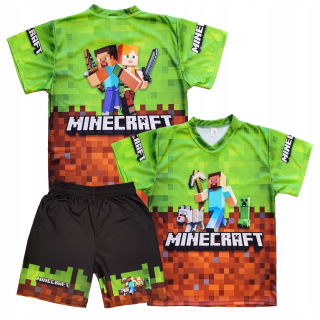 Minecraft  - Sada košele minecraft + šortky hra 128 cm