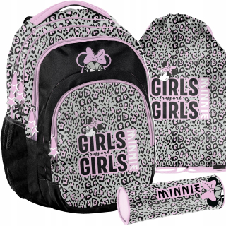 Školský batoh - Dievčenský školský batoh set myši Minnie Mouse
