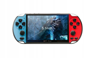KONZOLY X7 PLUS 8GB MP3 MP4 MP5 GryBajki BLUE-RED