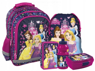 Školská taška - batoh, set, zostava - Princess School Batchpack Set Girls 1-3