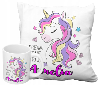 Detský vankúš - Pohár 330 vankúš 40x40 Unicorn Pony s menom