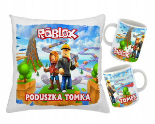 Detský vankúš - Hrnček + vankúš pre hráča roblox + meno