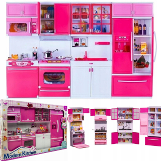 Kuchynský nábytok Nábytok pre bábiky Barbie viedol zvuk