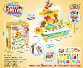 KX7838_4 puzzle bloky v kufri + skrutkovač 258 E