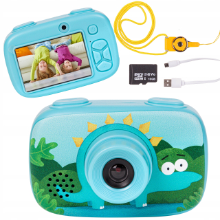 Fotoaparát Modrý digitálny fotoaparát pre deti + Leash