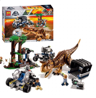 Stavebnica - Běla bloky Jurassic uniknúť z Karnotaur