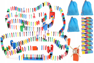 Stavebnica - Drevené bloky Domino Farba Puzzle 1131