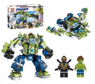 Stavebnica - Stavebné bloky Obrázok Hulk Robot + Battle Plane 2 v 1