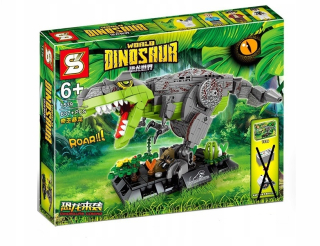 Stavebnica - Mechanické bloky Jurassic Dinosaur Tyrannosaurus