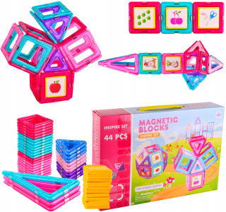 Stavebnica - MAGNETICKÉ bloky STAVEBNÉ puzzle 3D 44el