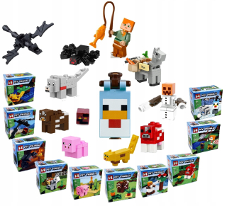 Stavebnica - Minecraft bloky Sada 12 číslic ENDERDRAGON