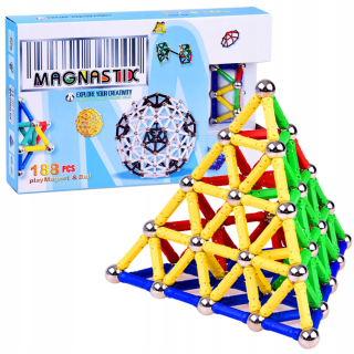 Stavebnica - Magnetické stavebné kamene MAGNASTIX 188 dielov ZA0082